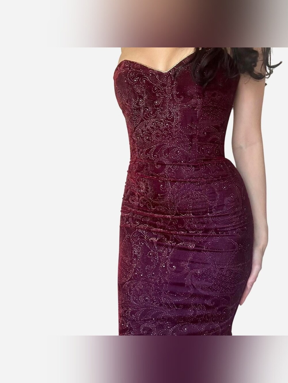 Strapless Burgundy Velvet Jessica McClintock Cocktail Dress, NWT‼️Price is firm